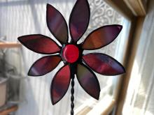 Deep Red Flower Stake