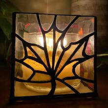 Leaf 2-sided Candle Holder - Yellow Side