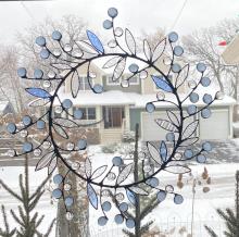 Icy Blue Wreath - 15 inches